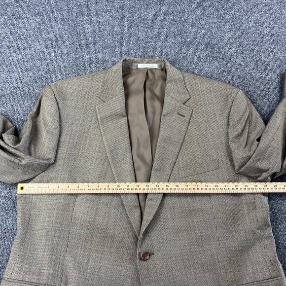 Lauren Ralph Lauren Silk Wool Plaid Sport Coat Blazer Men’s 50R Beige - Picture 8 of 14